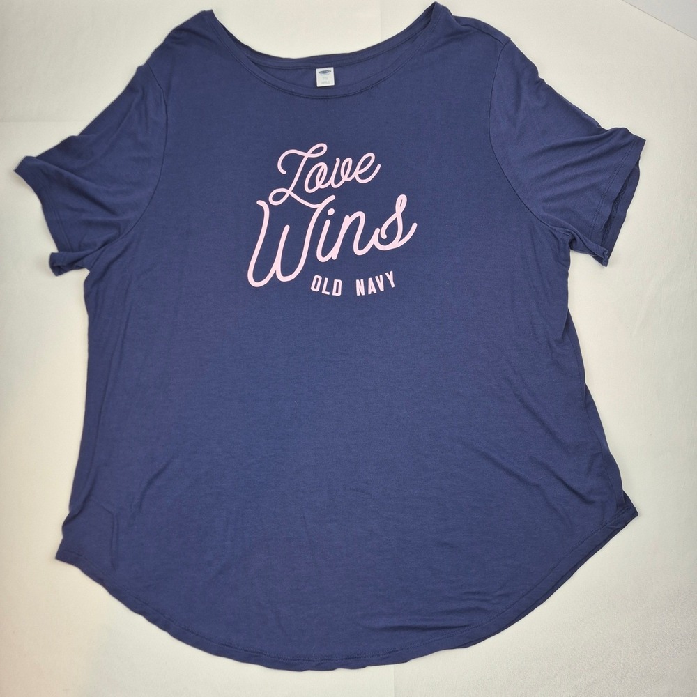 Old Navy XXL & XXL Tall Graphic Tee Lot Love Wins Be Cool Be Kind Pride Positive - Picture 9 of 15